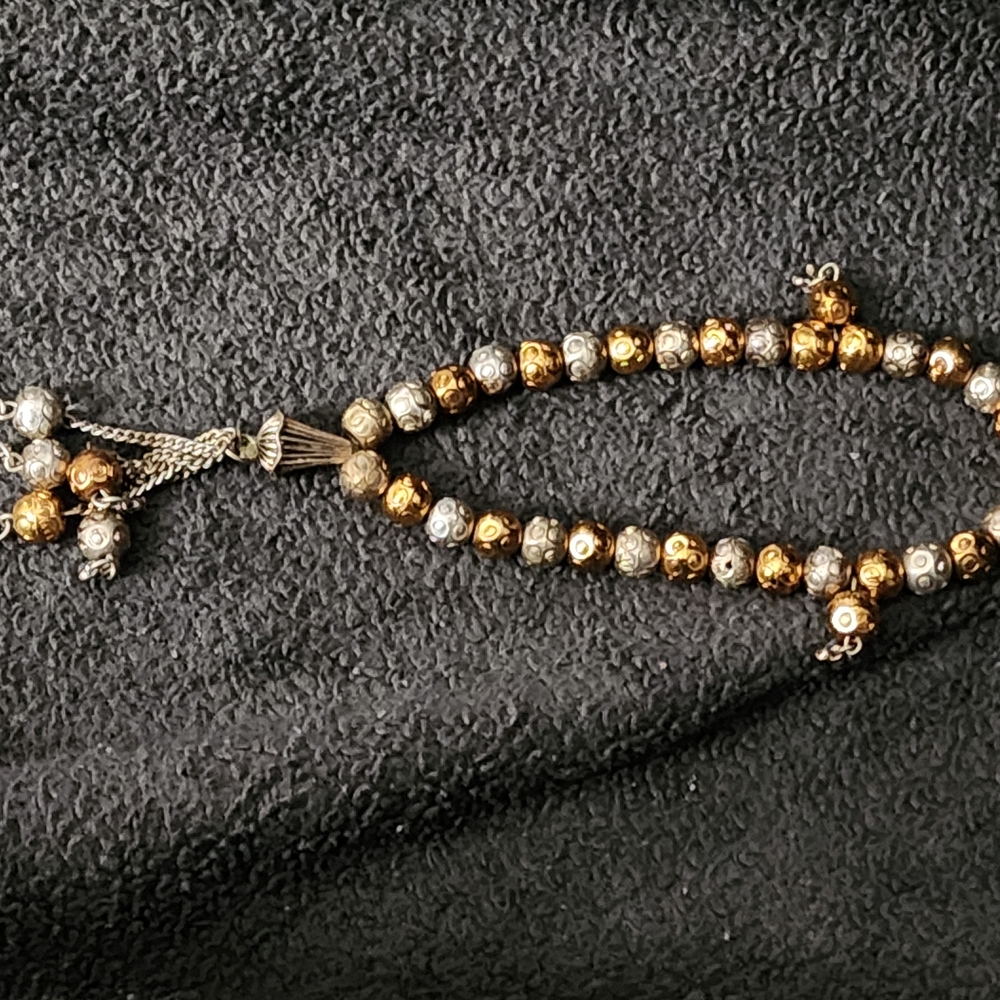 Gold and Silver Beaded Necklace